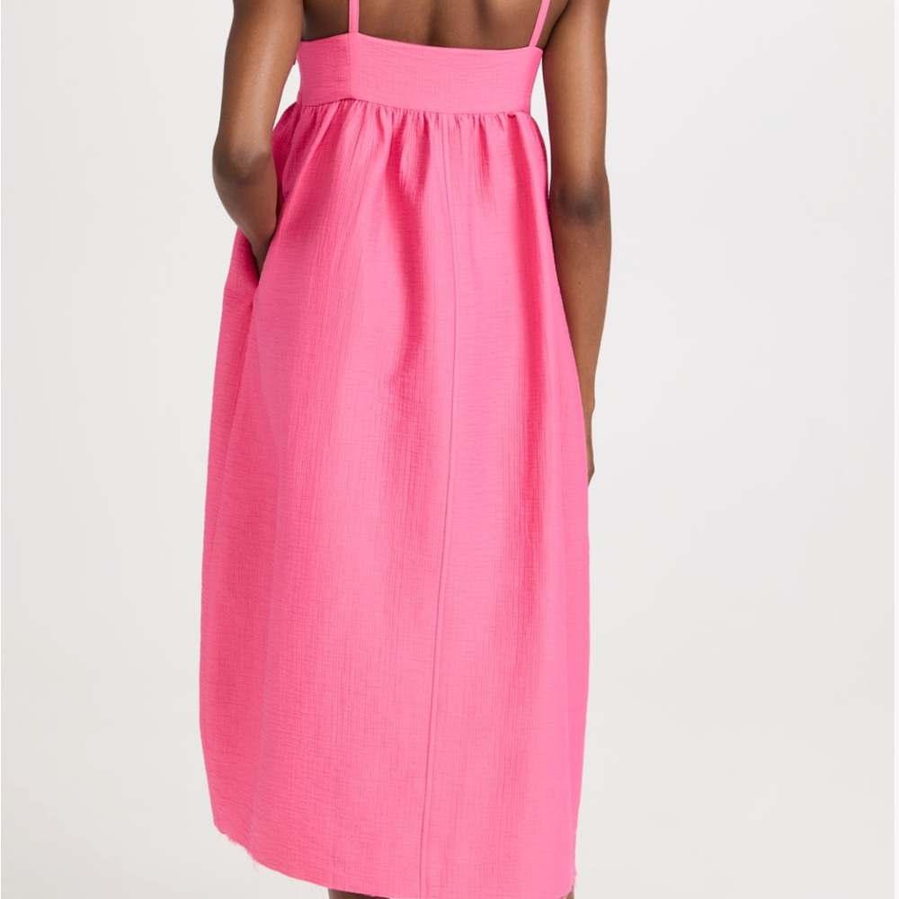 Rachel Comey Manina Dress, crinkled double-gauze, Frayed hem, hip pockets - Picture 2 of 5